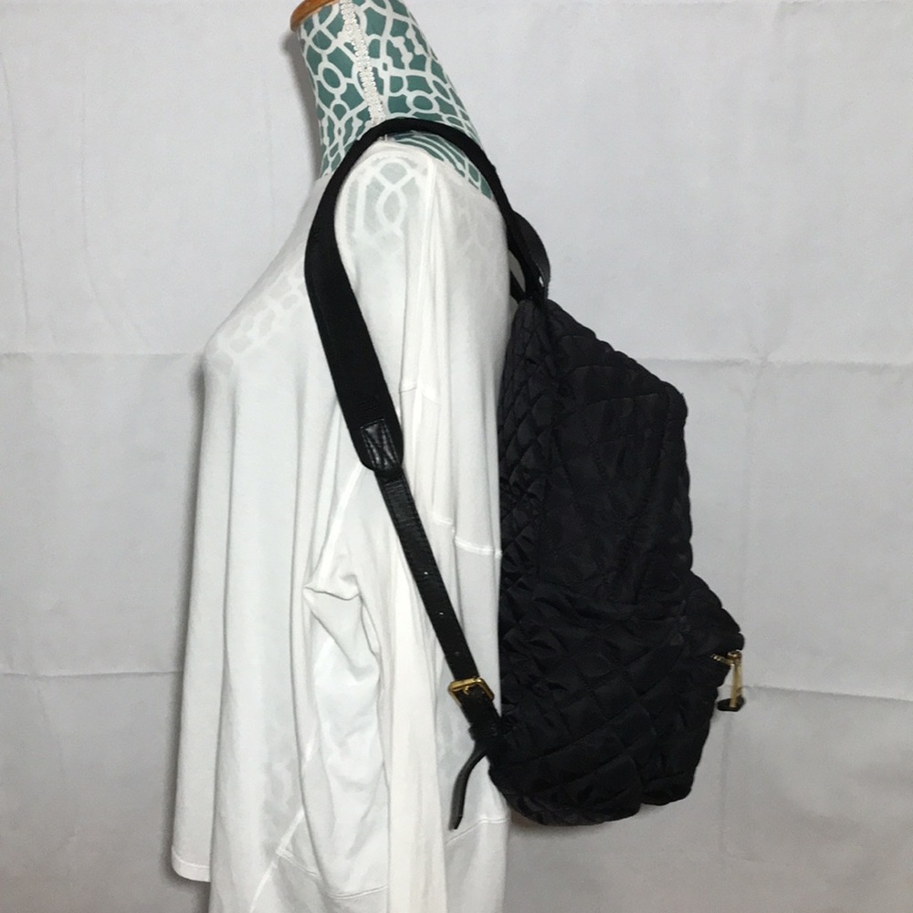 Moschino Black Quilted Nylon Backpack Bag Purse